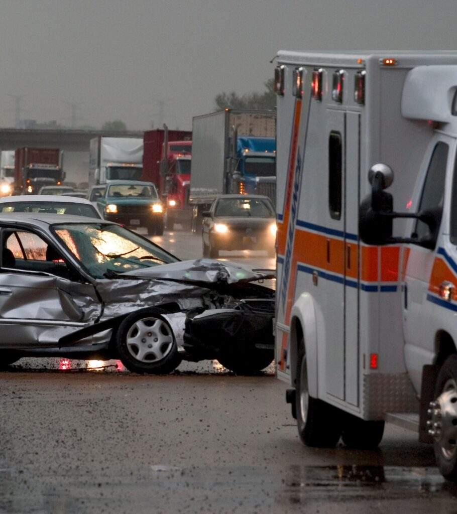 herido en un accidente de multiples vehiculos