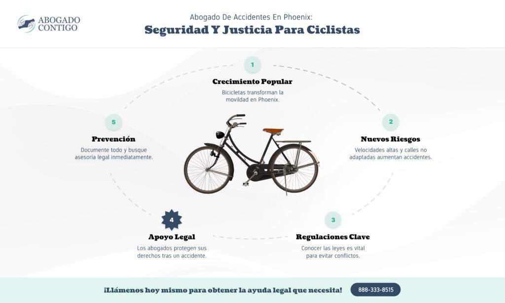 La Revolución de las Bicicletas Eléctricas y los Riesgos Legales Un Abogado de Accidentes en Phoenix Reflexiona Infographic